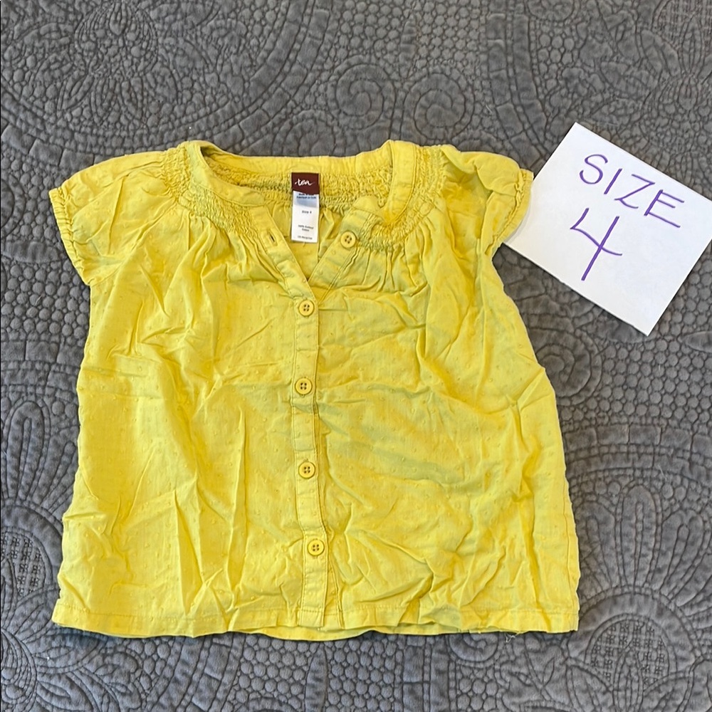 Tea Collection Yellow/Green Kids Shirt